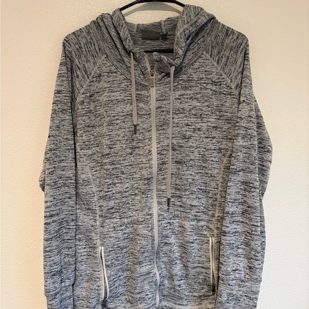 Athleta Women's Heathered Gray Zip-Up Hoodie